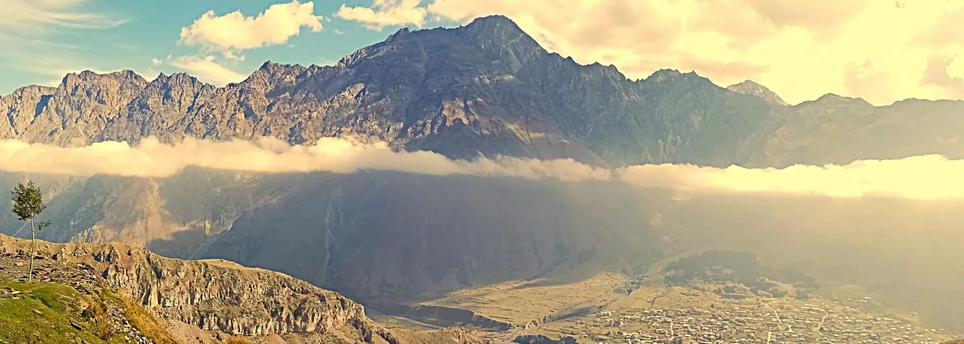 Kazbegi mountains view in Georgia from the 12-Day Private Journey Caucasus Peaks tour