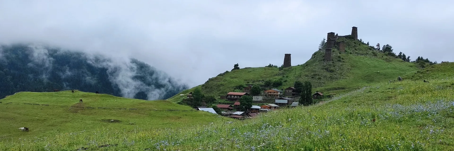 A wide panoramic view of Omalo